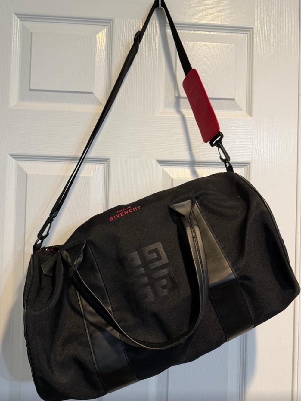 Givenchy Black Duffel Bag with Red Accent open to offers